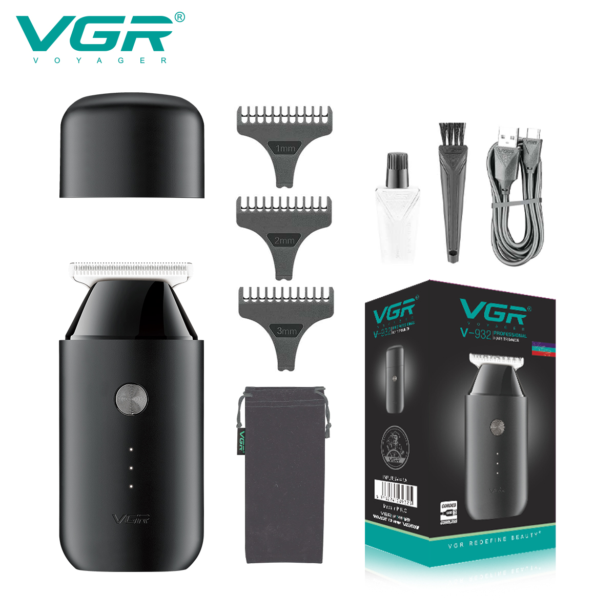 Máquina de cortar e aparar cabelo VGR V-932