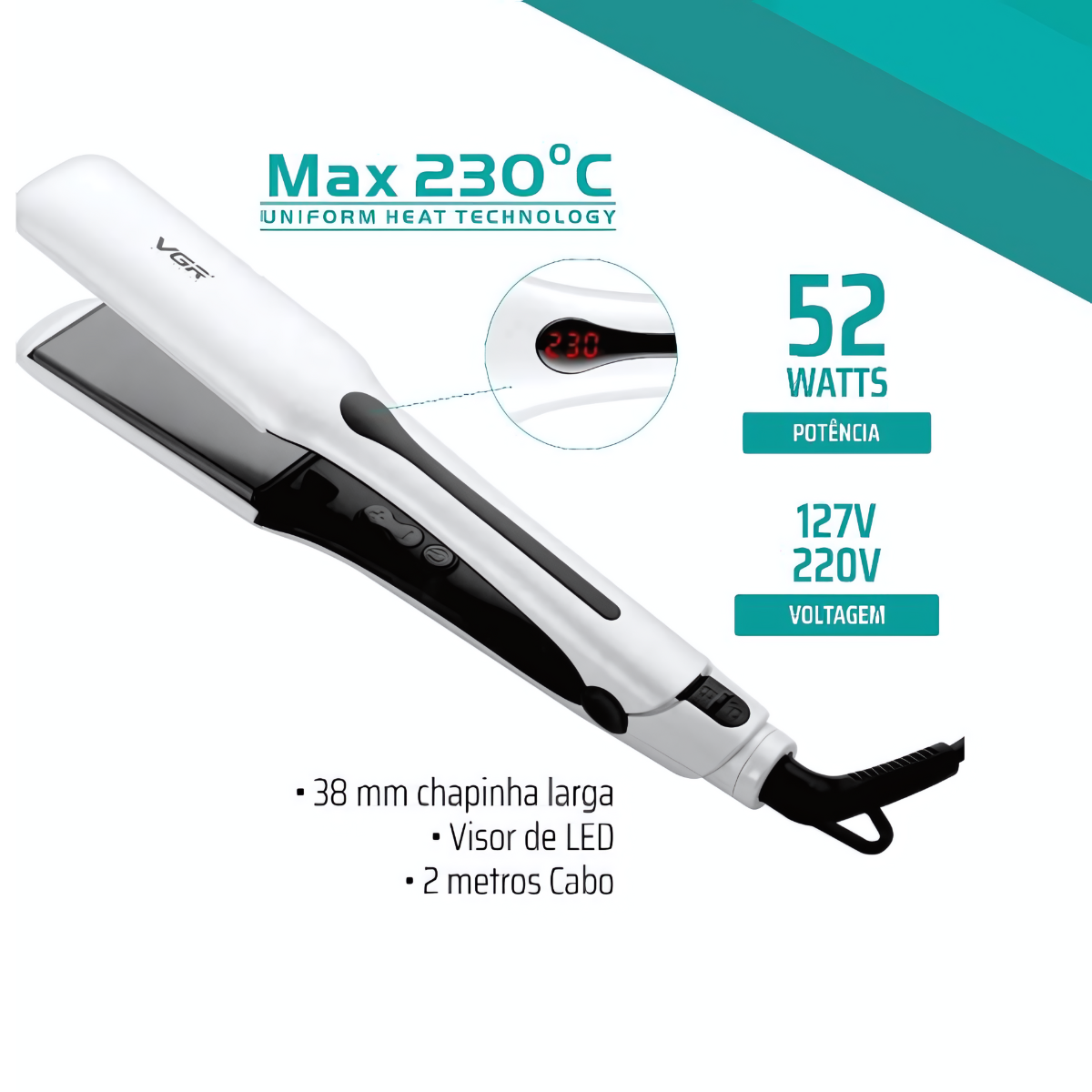Alisador de Cabelo VGR V-556